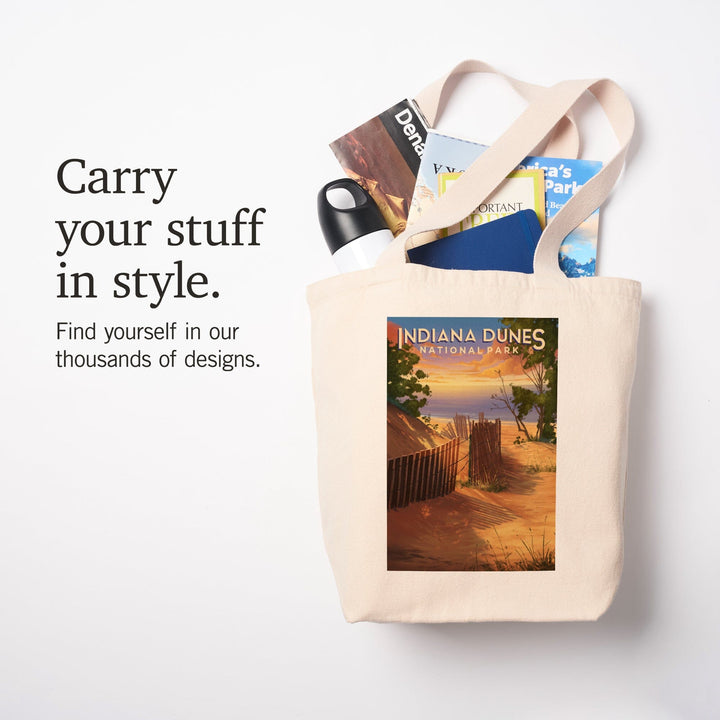 Indiana Dunes National Park, Indiana, Oil Painting, Tote Bag Totes Lantern Press 