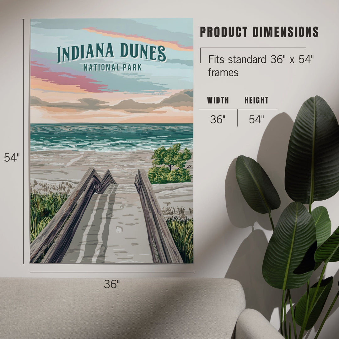 Indiana Dunes National Park, Indiana, Painterly National Park Series, Art & Giclee Prints - Lantern Press