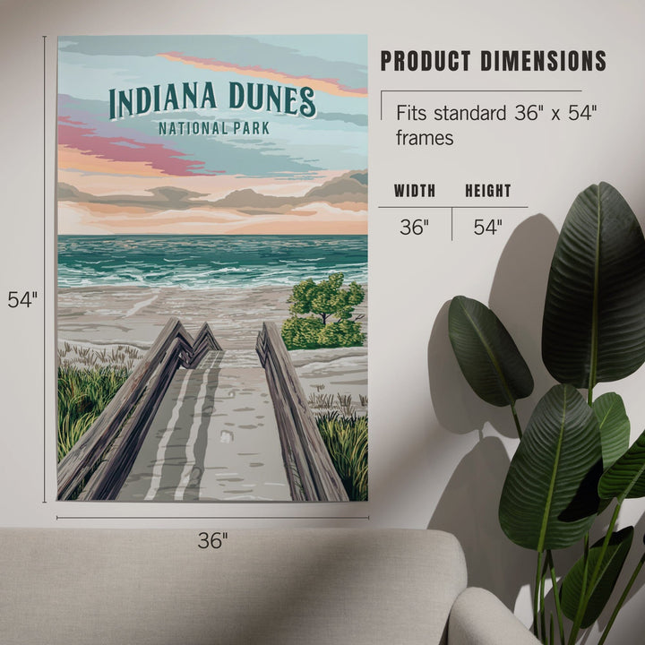 Indiana Dunes National Park, Indiana, Painterly National Park Series, Art & Giclee Prints - Lantern Press