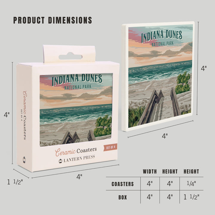 Indiana Dunes National Park, Indiana, Painterly National Park Series, Coasters Coasters Lantern Press 