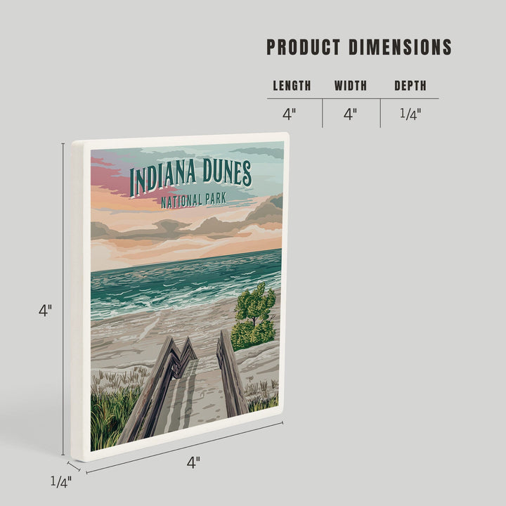 Indiana Dunes National Park, Indiana, Painterly National Park Series, Coasters Coasters Lantern Press 