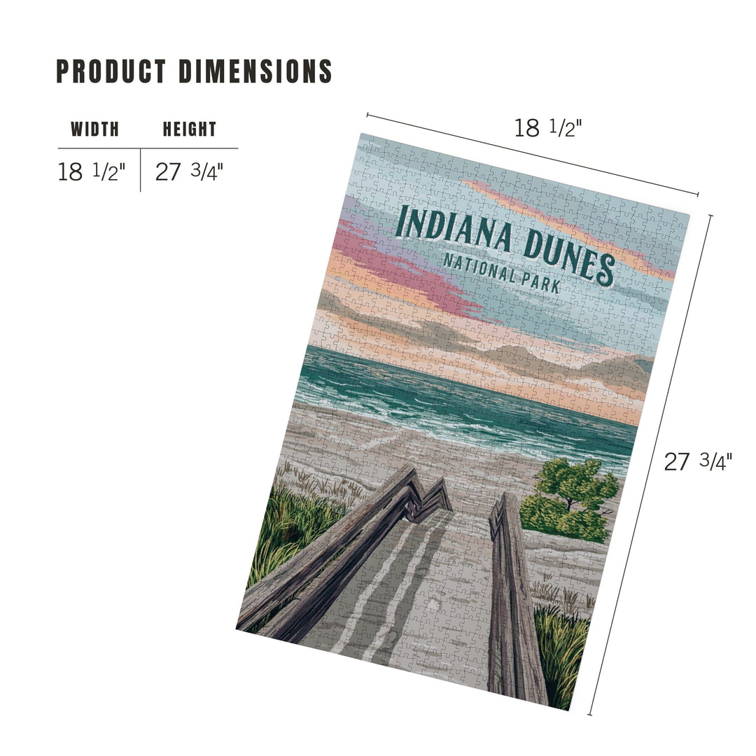 Indiana Dunes National Park, Indiana, Painterly National Park Series, Jigsaw Puzzle - Lantern Press