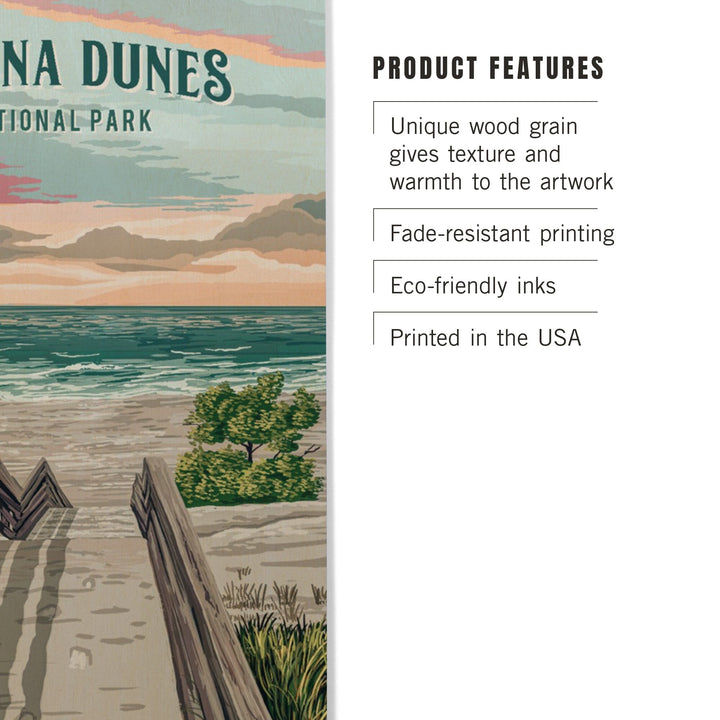 Indiana Dunes National Park, Indiana, Painterly National Park Series, Wood Signs and Postcards - Lantern Press