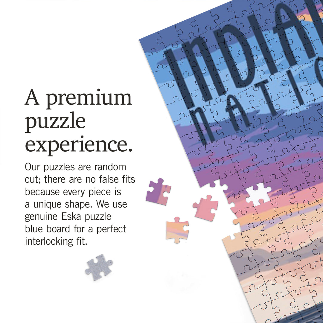 Indiana Dunes National Park, Lake Michigan, Beach Boardwalk Scene, Jigsaw Puzzle Puzzle Lantern Press 