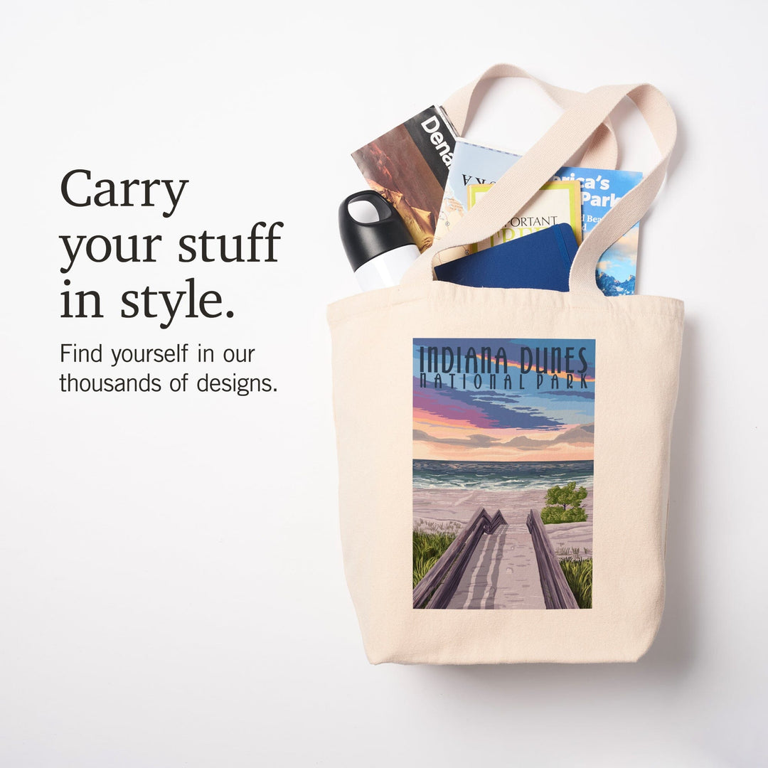 Indiana Dunes National Park, Lake Michigan, Beach Boardwalk Scene, Tote Bag Totes Lantern Press 