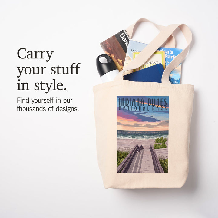 Indiana Dunes National Park, Lake Michigan, Beach Boardwalk Scene, Tote Bag Totes Lantern Press 