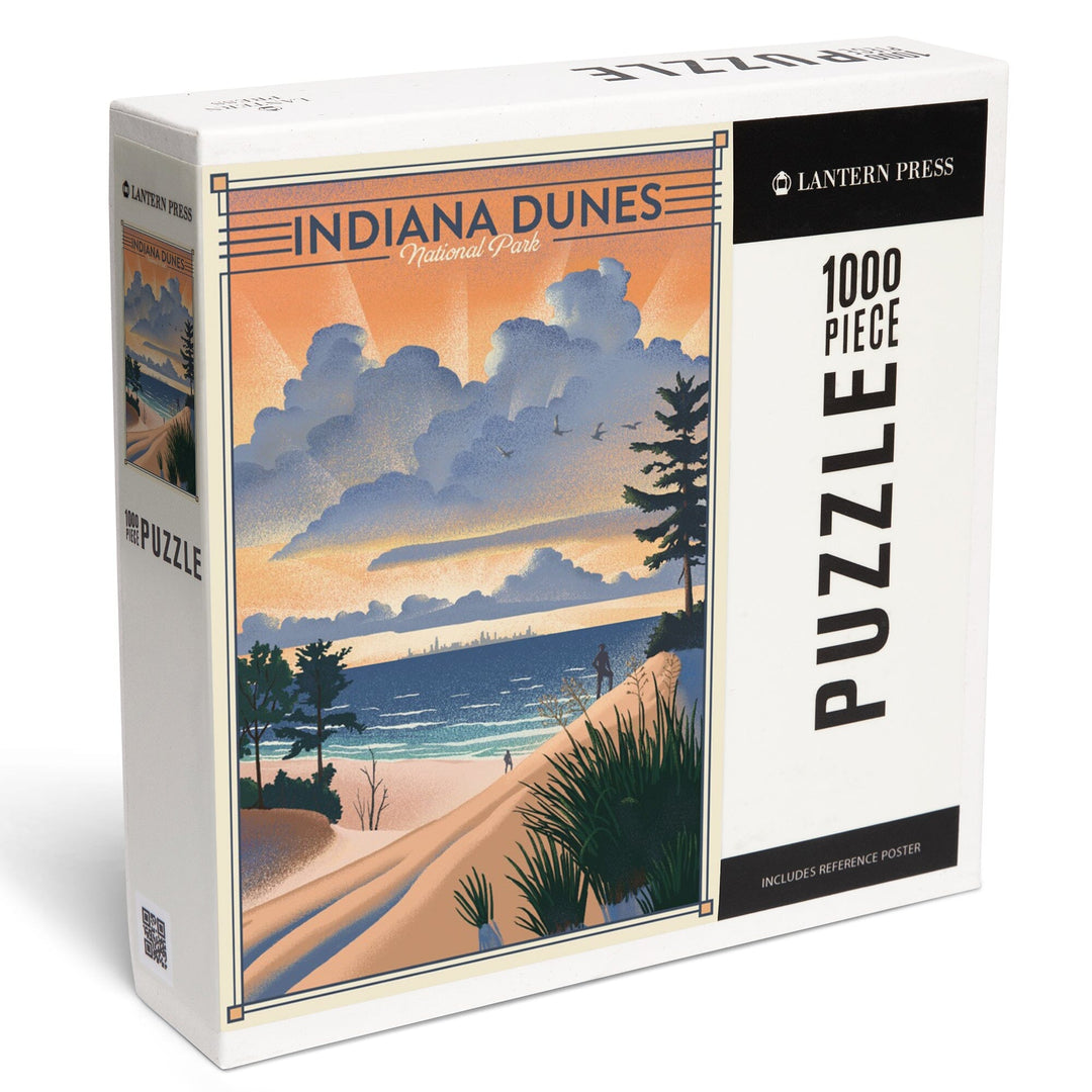 Indiana Dunes National Park, Lithograph, Jigsaw Puzzle Puzzle Lantern Press 