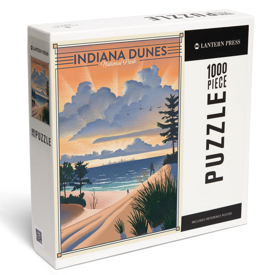 Indiana Dunes National Park, Lithograph, Jigsaw Puzzle Puzzle Lantern Press 
