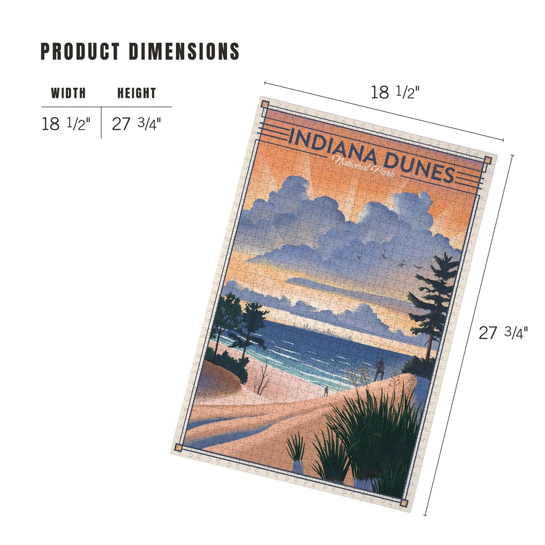 Indiana Dunes National Park, Lithograph, Jigsaw Puzzle Puzzle Lantern Press 
