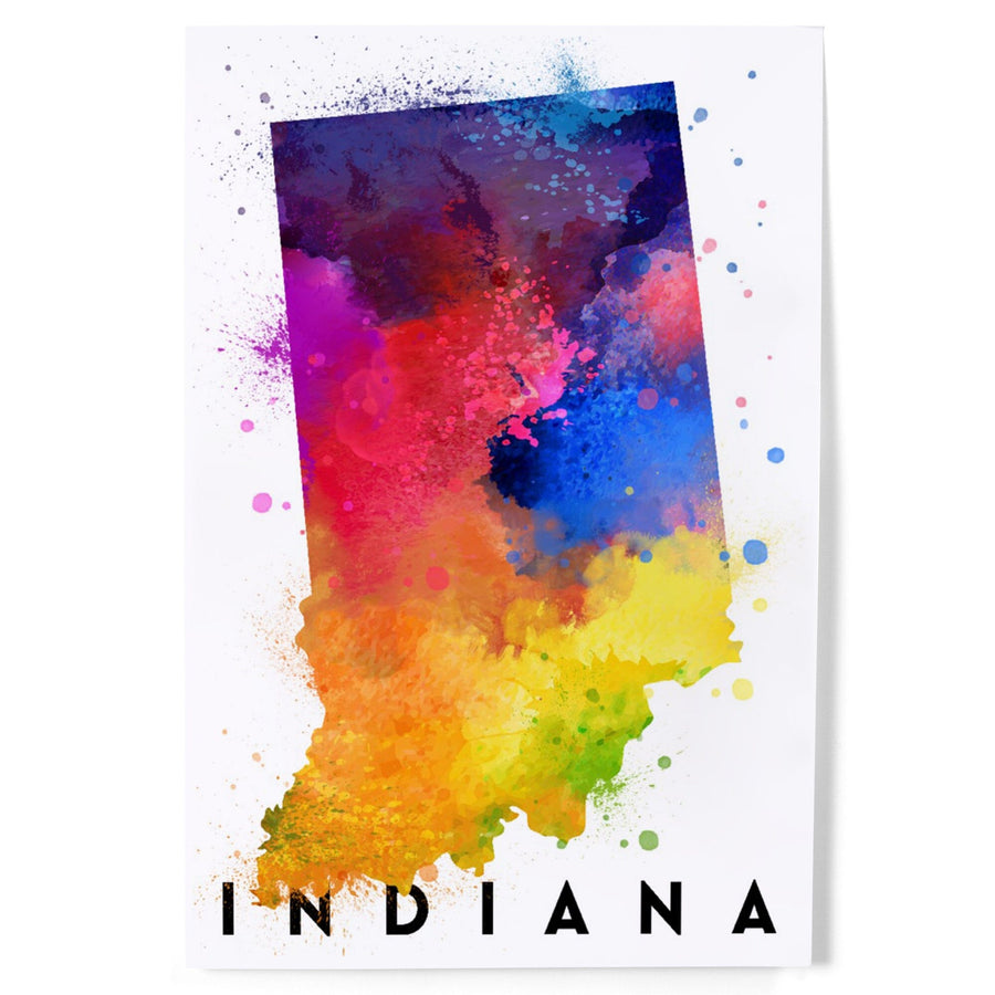 Indiana, State Abstract Watercolor, Art & Giclee Prints Art Lantern Press 