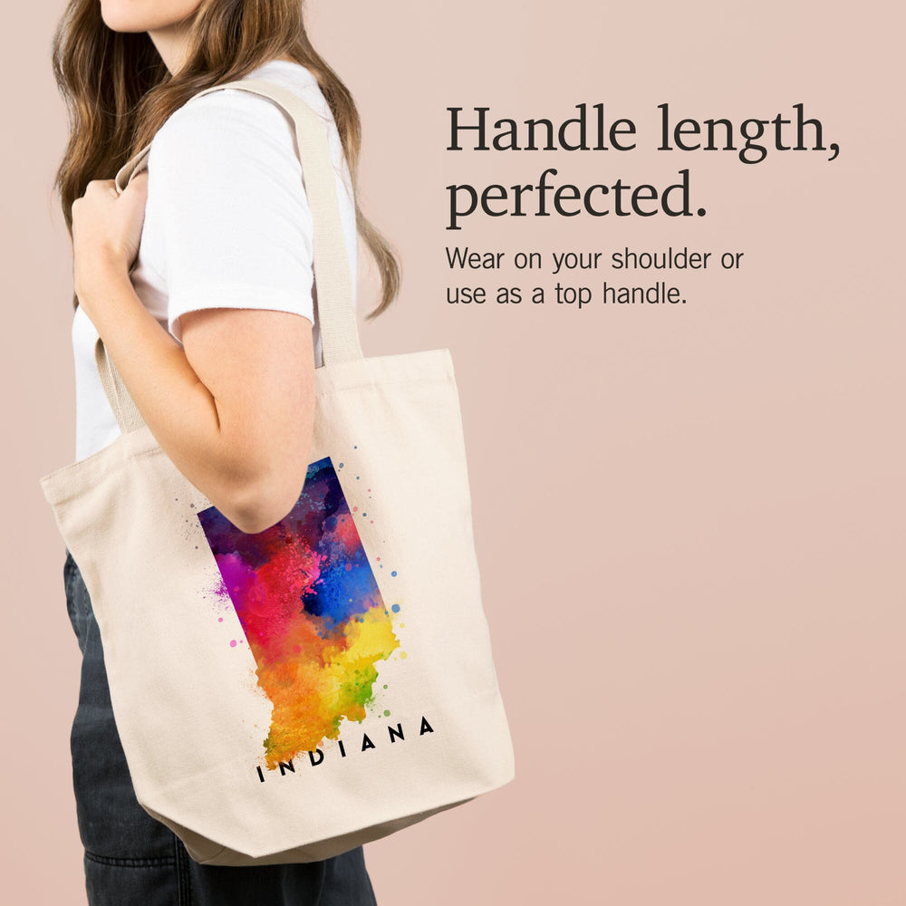 Indiana, State Abstract Watercolor, Tote Bag Totes Lantern Press 