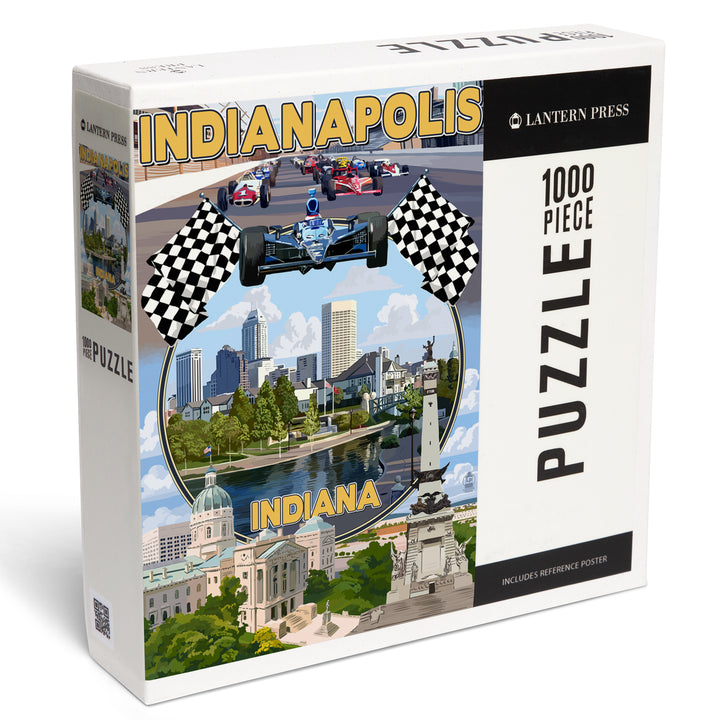 Indianapolis, Indiana, Montage Scenes, Jigsaw Puzzle Puzzle Lantern Press 