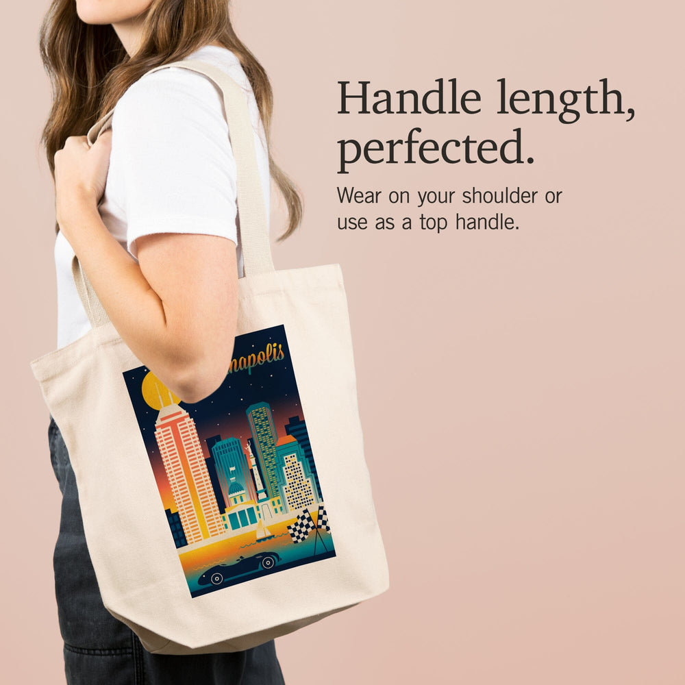 Indianapolis, Indiana, Retro Skyline Chromatic Series, Tote Bag Totes Lantern Press 