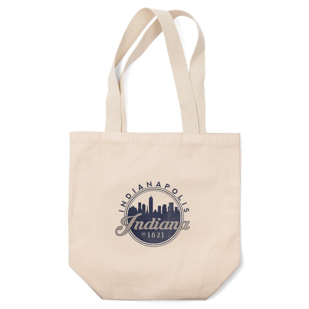 Indianapolis, Indiana, Skyline Seal (Blue), Established 1821, Tote Bag Totes Lantern Press 