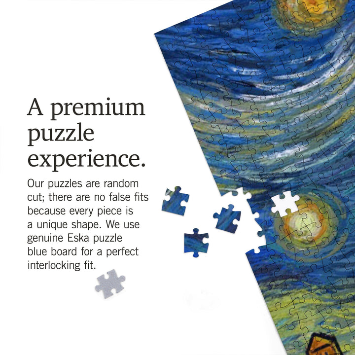 Indianapolis, Indiana, Skyline, Starry Night, Jigsaw Puzzle Puzzle Lantern Press 