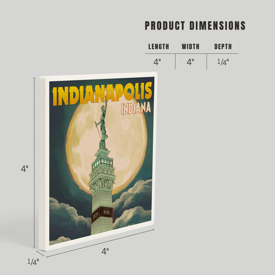 Indianapolis, Indiana, Soldiers' and Sailors' Monument and Moon, Coasters Coasters Lantern Press 