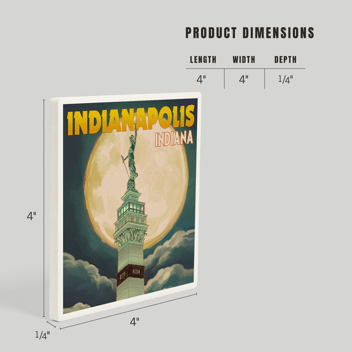 Indianapolis, Indiana, Soldiers' and Sailors' Monument and Moon, Coasters Coasters Lantern Press 