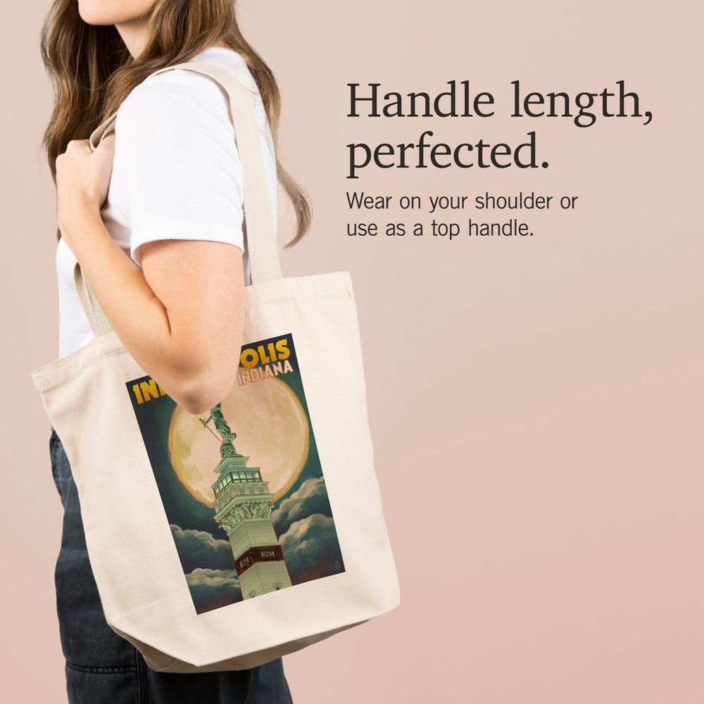 Indianapolis, Indiana, Soldiers' and Sailors' Monument and Moon, Tote Bag Totes Lantern Press 