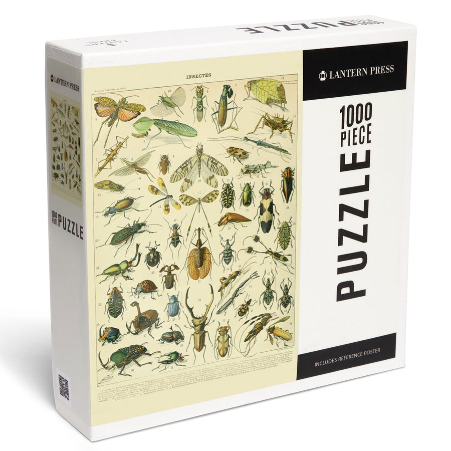Insects, B, Vintage Bookplate, Adolphe Millot Artwork, Jigsaw Puzzle Puzzle Lantern Press 