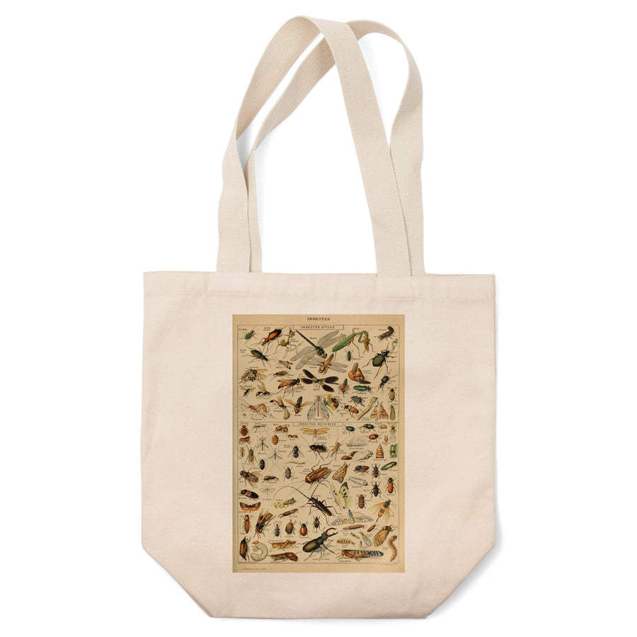 Insects, D, Vintage Bookplate, Adolphe Millot Artwork, Tote Bag Totes Lantern Press 