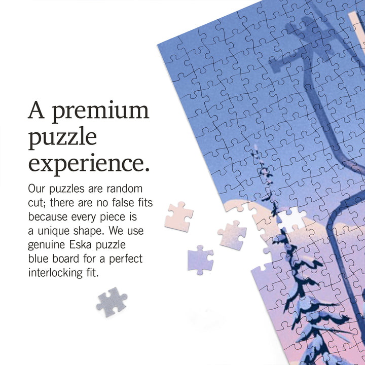 Iowa, Chill on the Uphill, Ski Lift, Jigsaw Puzzle Puzzle Lantern Press 