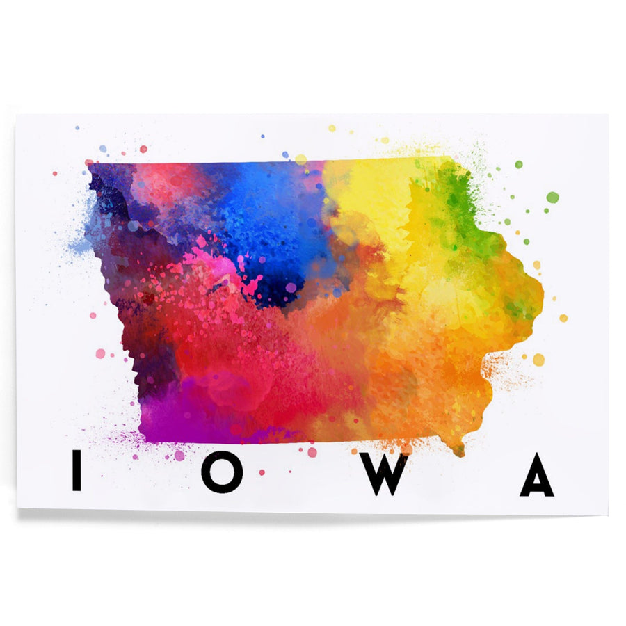 Iowa, State Abstract Watercolor, Art & Giclee Prints Art Lantern Press 