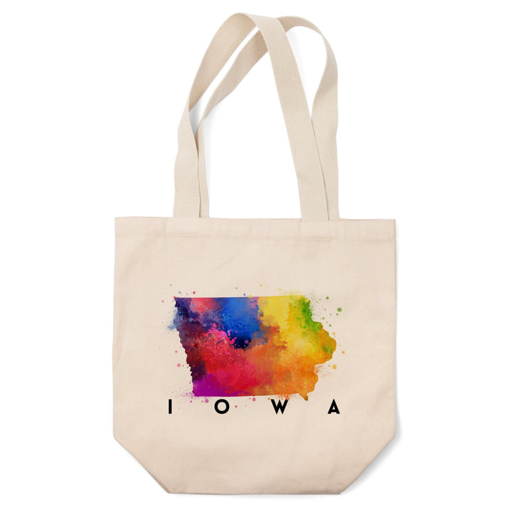 Iowa, State Abstract Watercolor, Lantern Press Artwork, Tote Bag Totes Lantern Press 