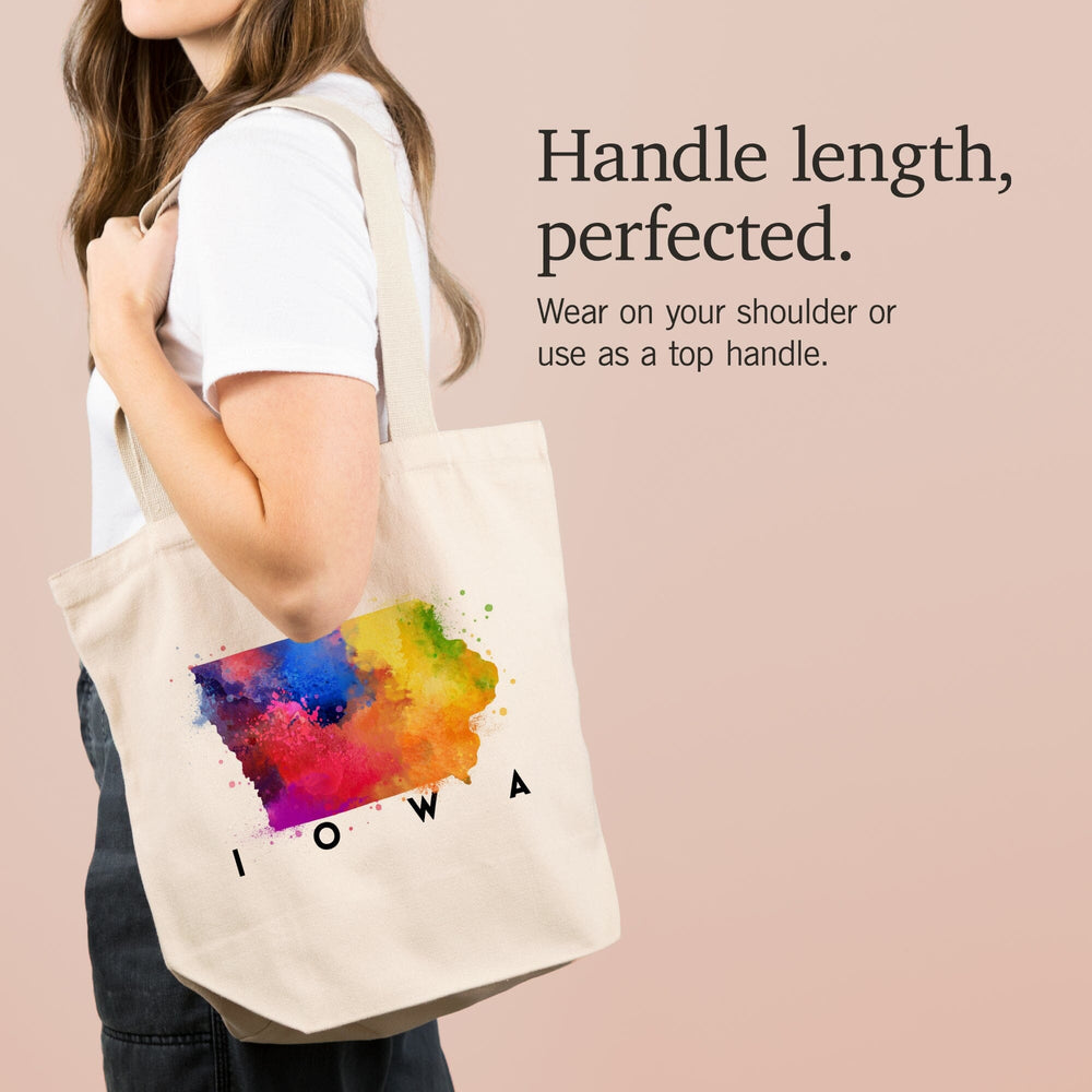 Iowa, State Abstract Watercolor, Tote Bag Totes Lantern Press 