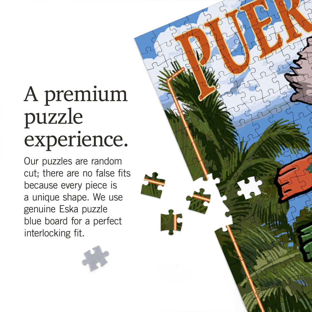 Isla del Encanto, Puerto Rico, Destinations Sign, Jigsaw Puzzle Puzzle Lantern Press 