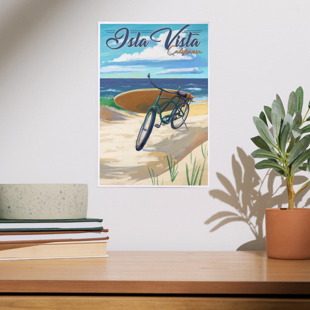 Isla Vista, California, Beach Cruiser on Beach, Art & Giclee Prints Art Lantern Press 