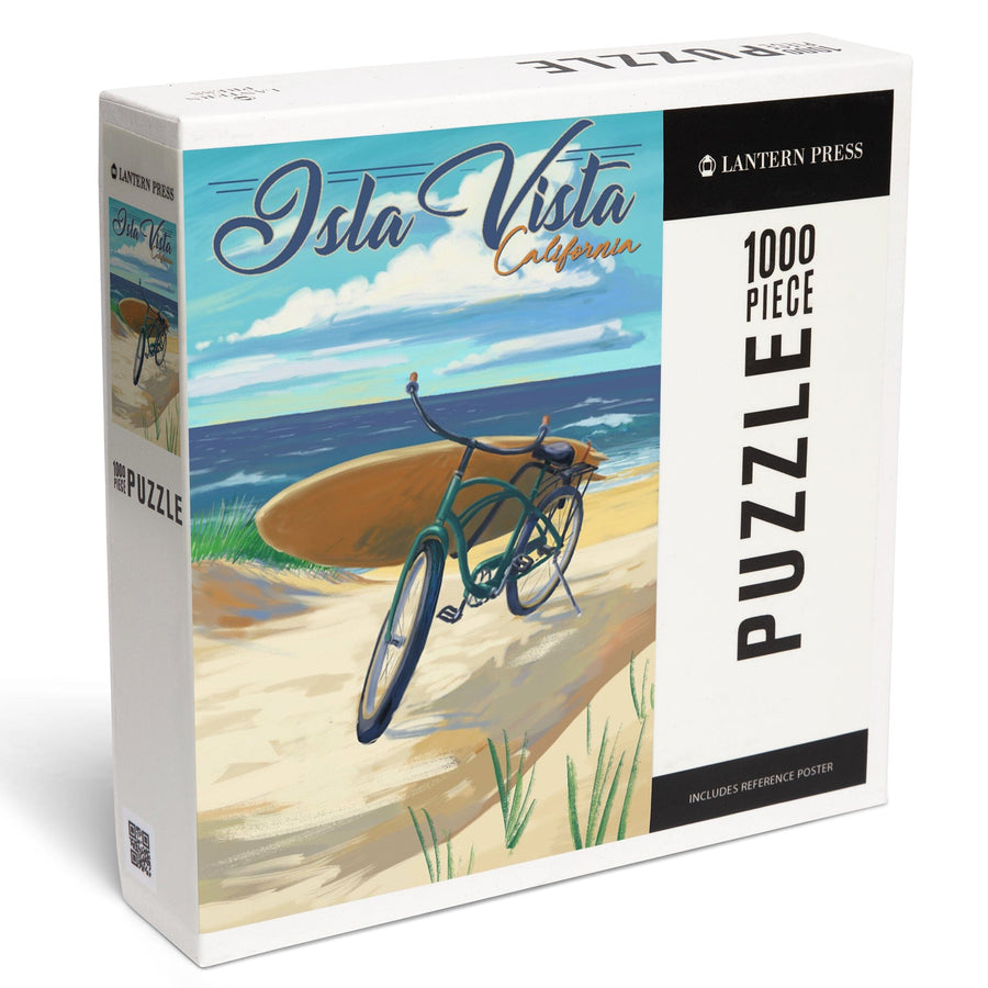 Isla Vista, California, Beach Cruiser on Beach, Jigsaw Puzzle Puzzle Lantern Press 