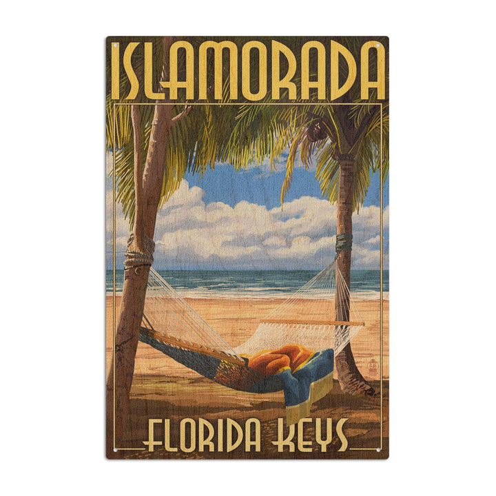 Islamorada, Florida Keys, Hammock Scene, Lantern Press Artwork, Wood Signs and Postcards Wood Lantern Press 10 x 15 Wood Sign 