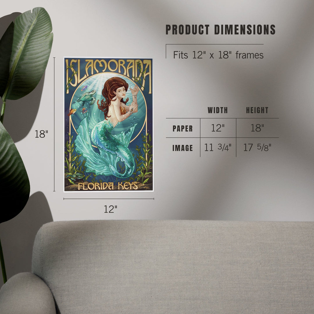 Islamorada, Florida Keys, Mermaid, Art & Giclee Prints Art Lantern Press 