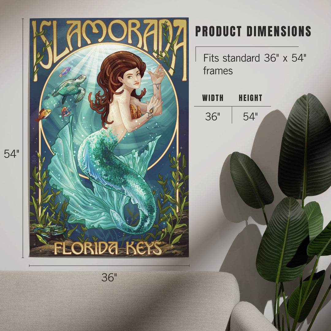 Islamorada, Florida Keys, Mermaid, Art & Giclee Prints Art Lantern Press 