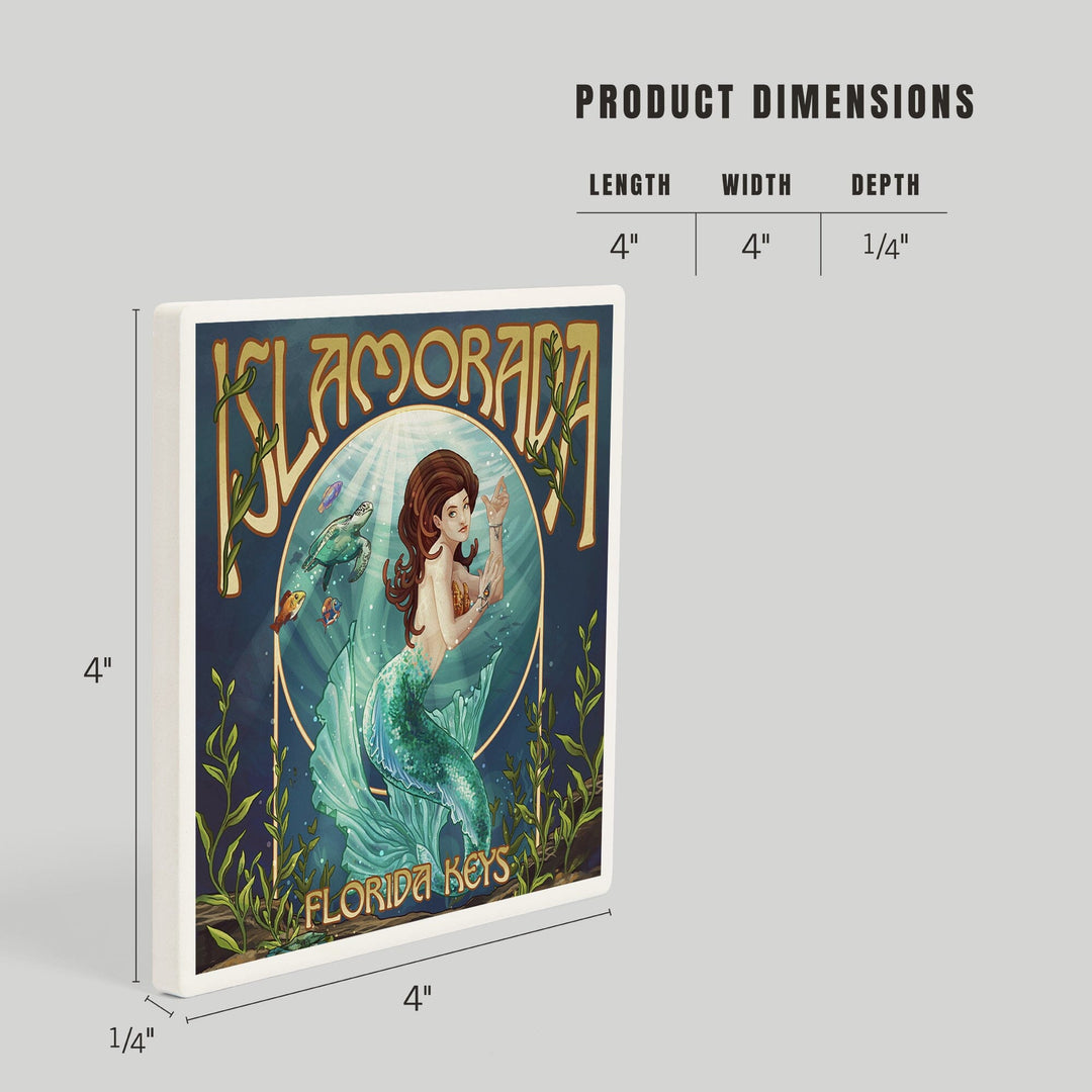 Islamorada, Florida Keys, Mermaid, Coasters Coasters Lantern Press 