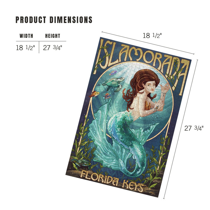 Islamorada, Florida Keys, Mermaid, Jigsaw Puzzle Puzzle Lantern Press 