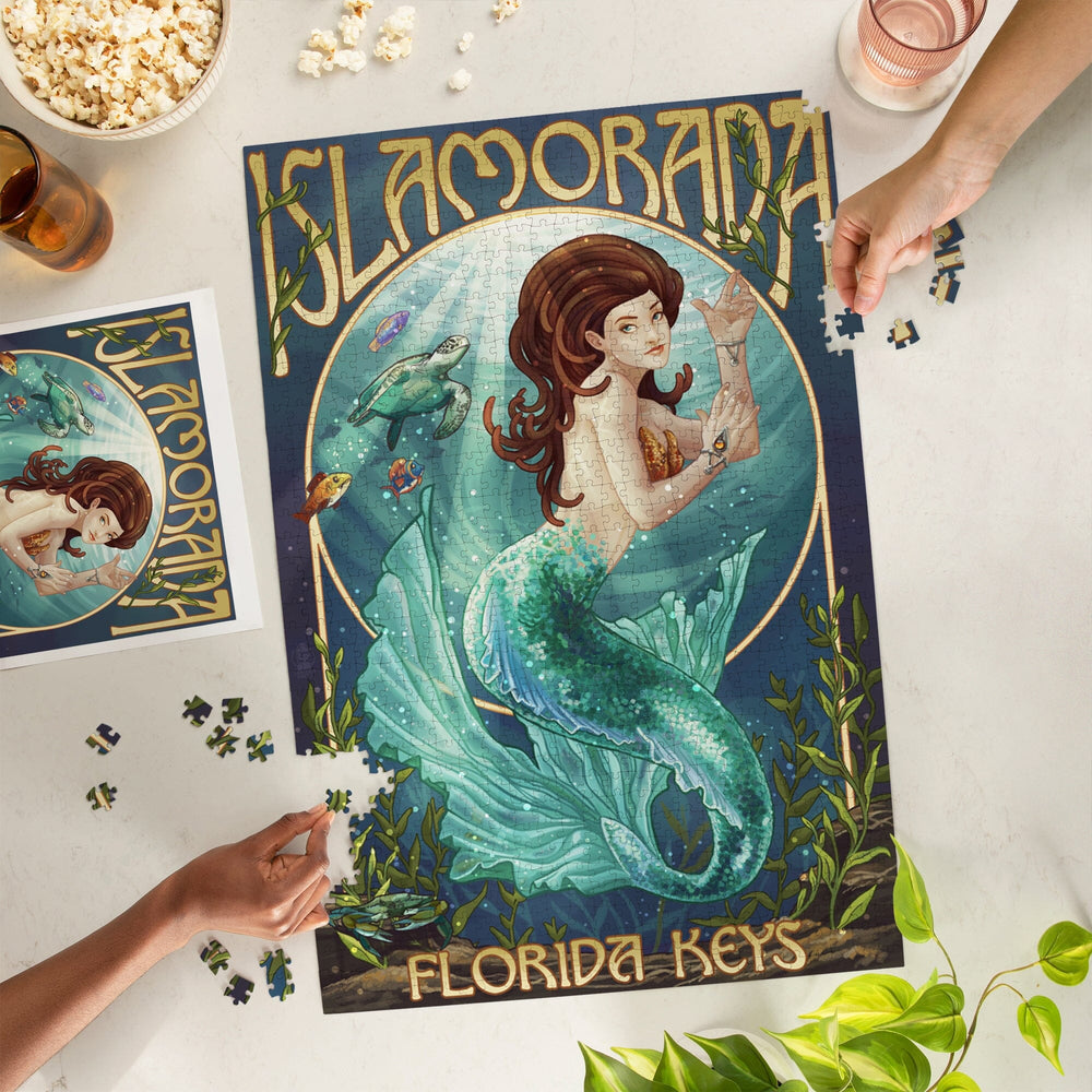 Islamorada, Florida Keys, Mermaid, Jigsaw Puzzle Puzzle Lantern Press 