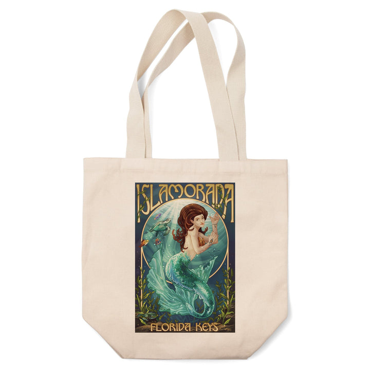 Islamorada, Florida Keys, Mermaid, Lantern Press Artwork, Tote Bag Totes Lantern Press 