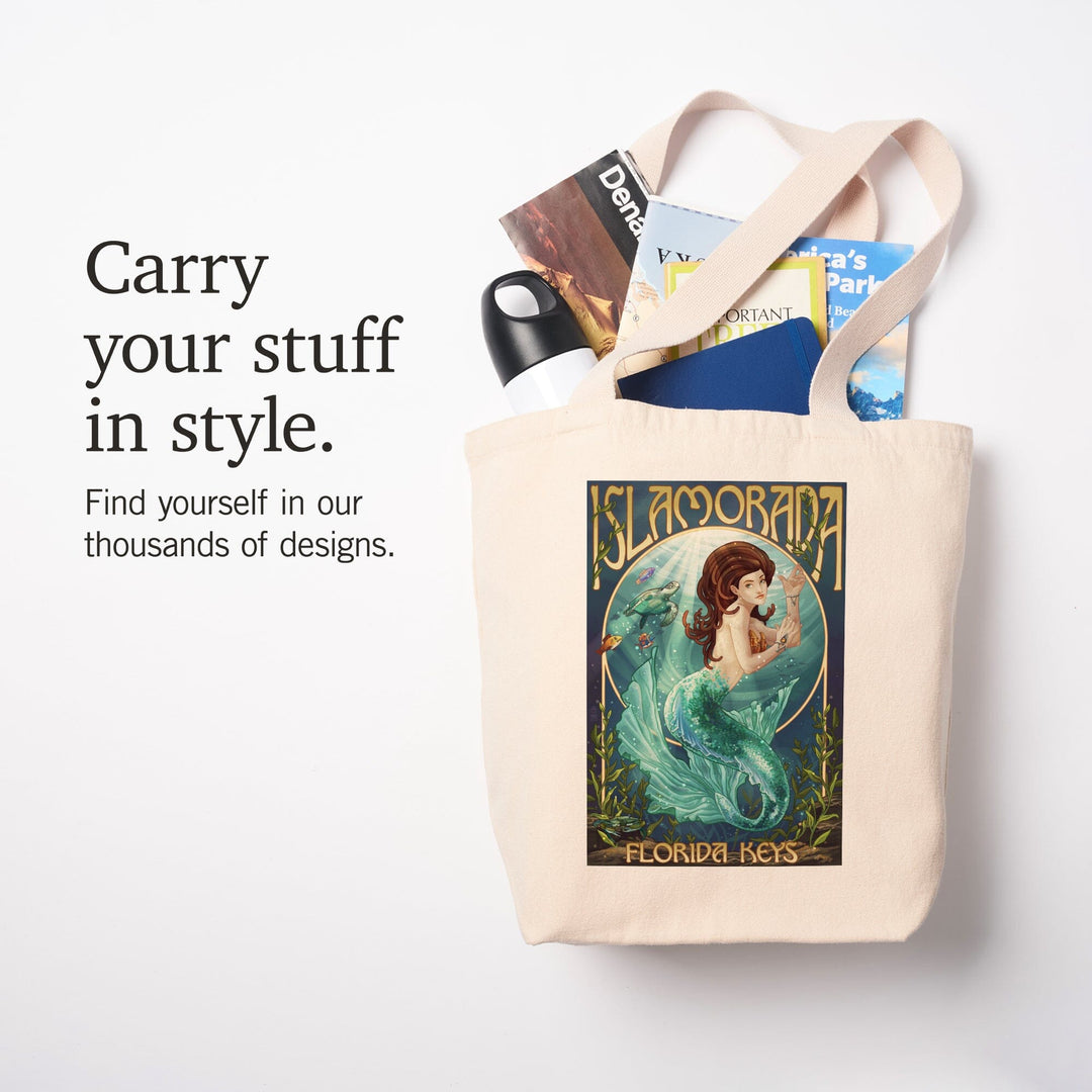 Islamorada, Florida Keys, Mermaid, Tote Bag Totes Lantern Press 