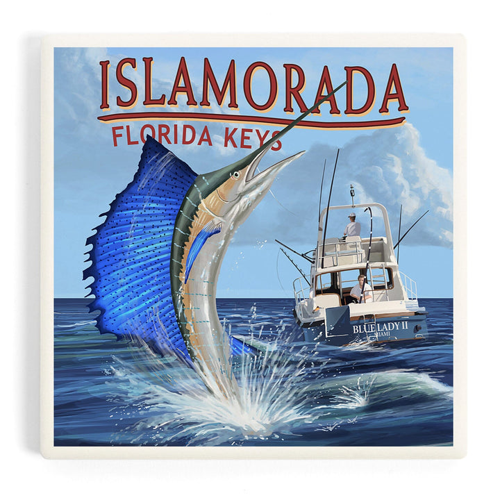 Islamorada, Florida Keys, Sailfish Scene, Coasters Coasters Lantern Press 