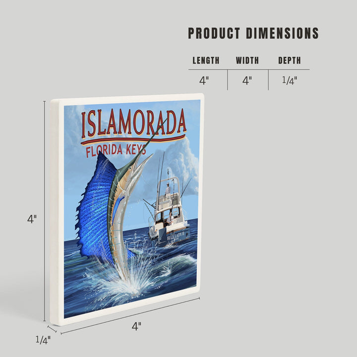 Islamorada, Florida Keys, Sailfish Scene, Coasters Coasters Lantern Press 