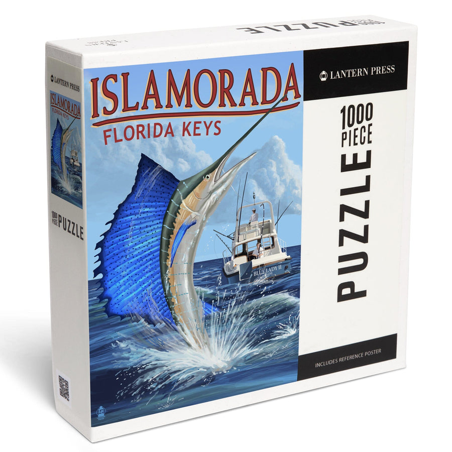 Islamorada, Florida Keys, Sailfish Scene, Jigsaw Puzzle Puzzle Lantern Press 