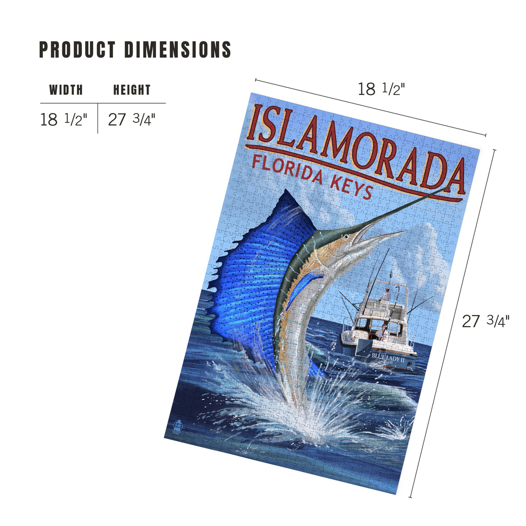 Islamorada, Florida Keys, Sailfish Scene, Jigsaw Puzzle Puzzle Lantern Press 