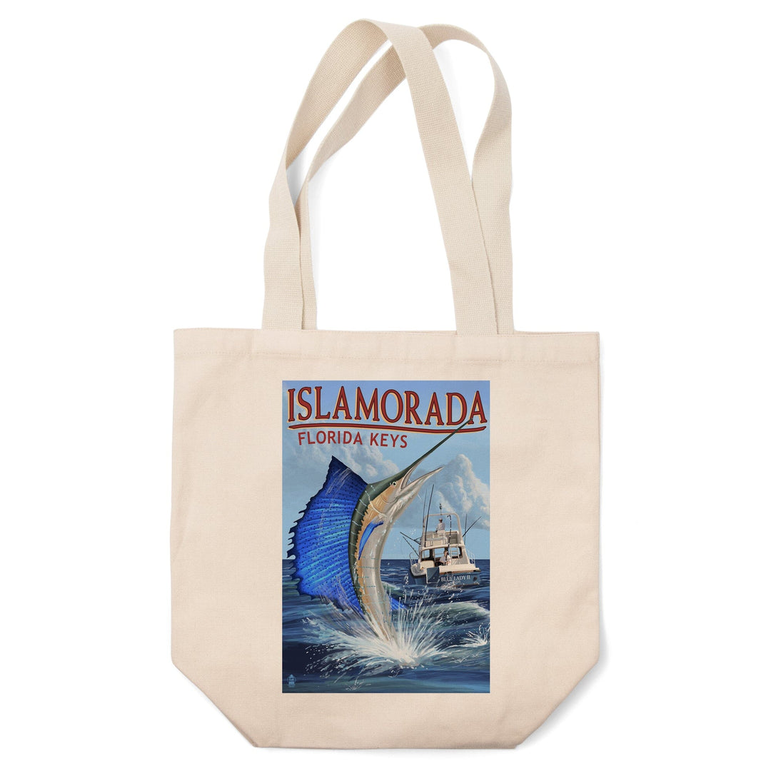 Islamorada, Florida Keys, Sailfish Scene, Tote Bag Totes Lantern Press 