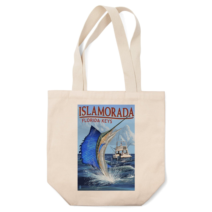 Islamorada, Florida Keys, Sailfish Scene, Tote Bag Totes Lantern Press 