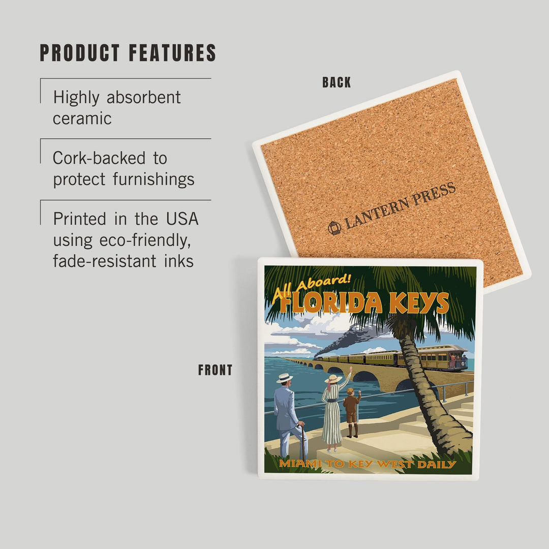 Islamorado, Florida Keys, Railroad, Key West Florida, Coasters Coasters Lantern Press 