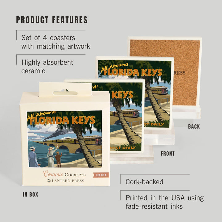 Islamorado, Florida Keys, Railroad, Key West Florida, Coasters Coasters Lantern Press 