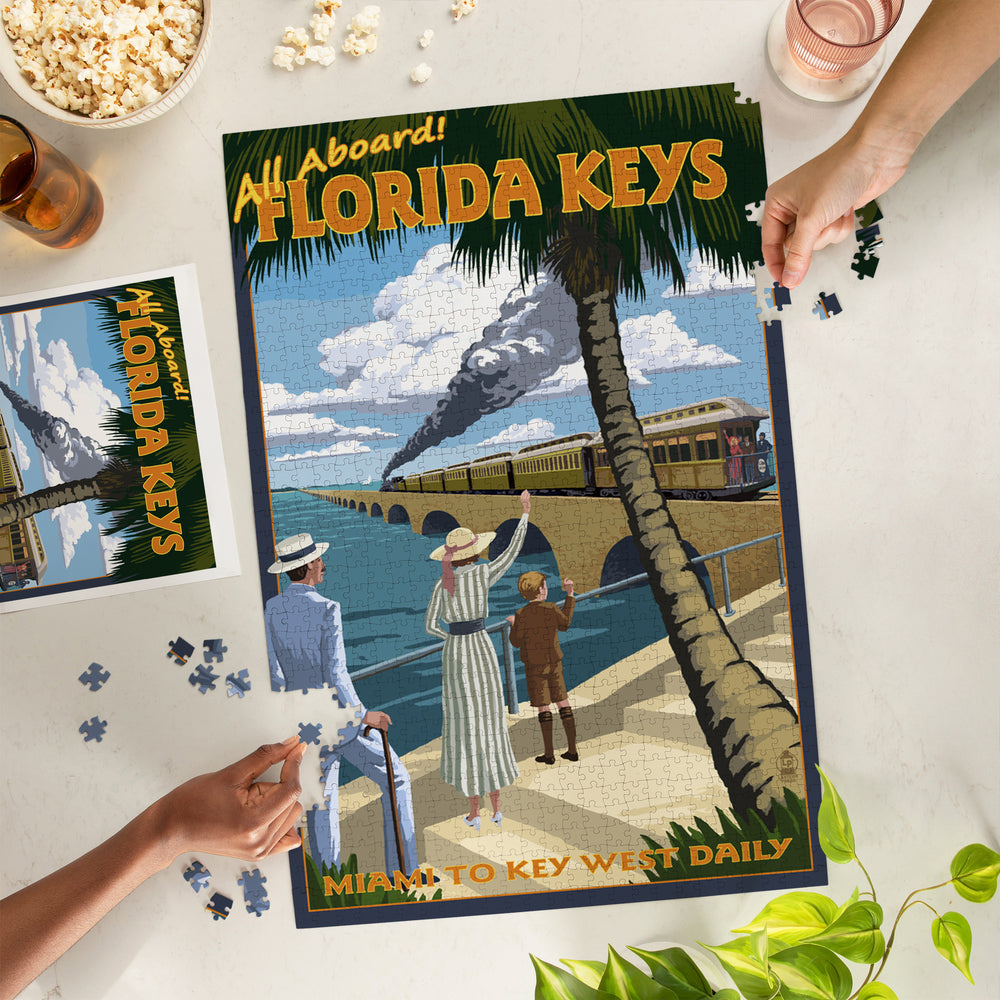 Islamorado, Florida Keys, Railroad, Key West Florida, Jigsaw Puzzle Puzzle Lantern Press 