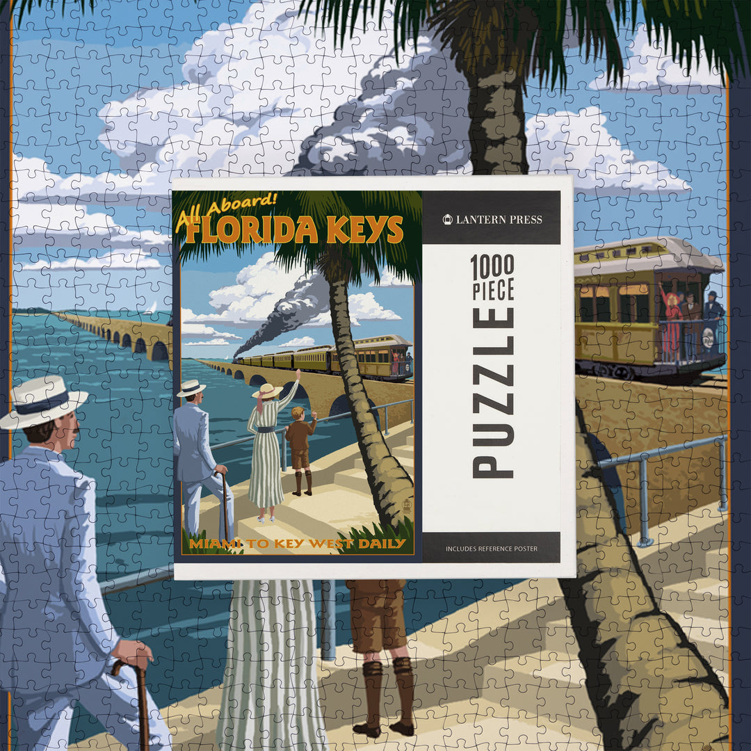 Islamorado, Florida Keys, Railroad, Key West Florida, Jigsaw Puzzle Puzzle Lantern Press 