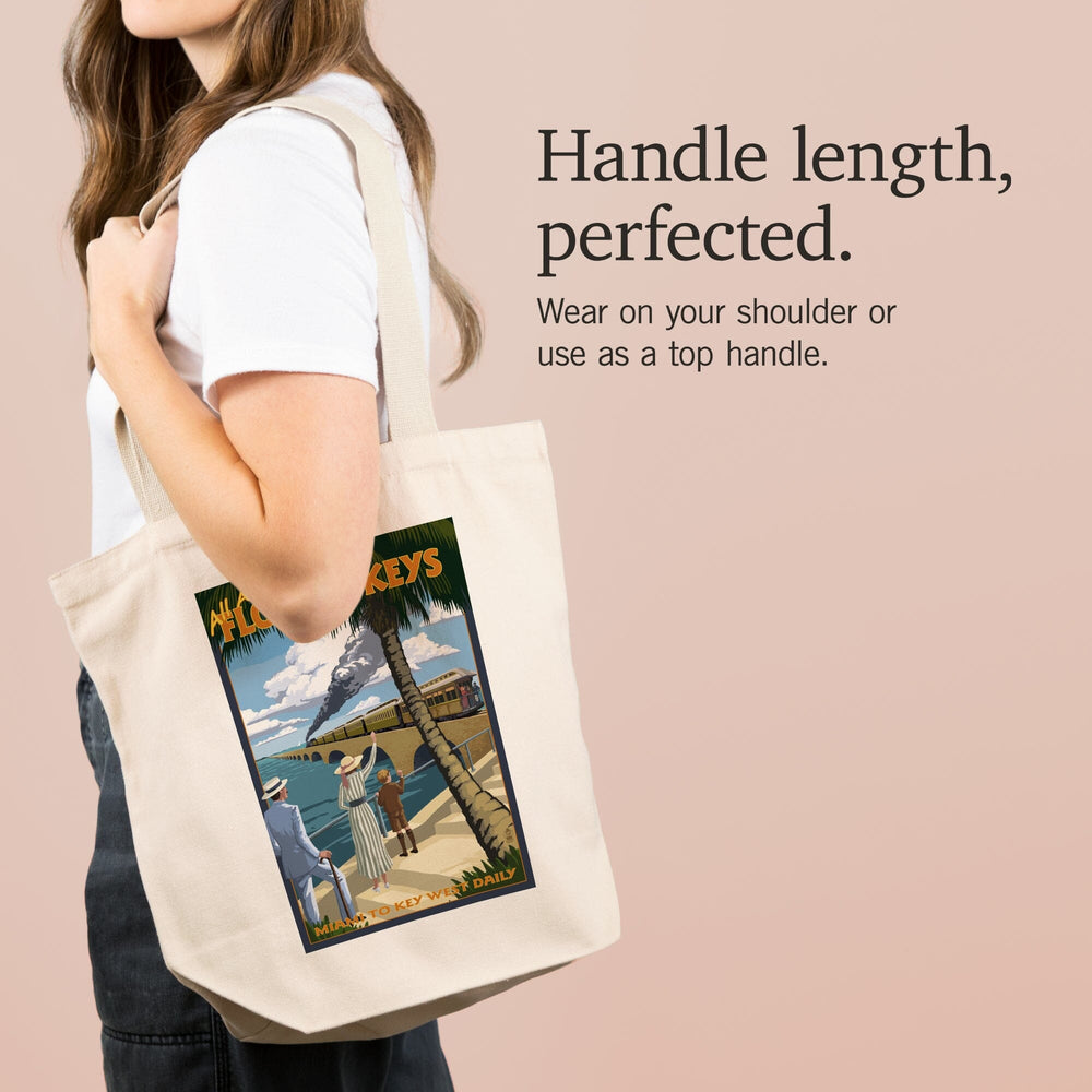 Islamorado, Florida Keys, Railroad, Key West Florida, Tote Bag Totes Lantern Press 